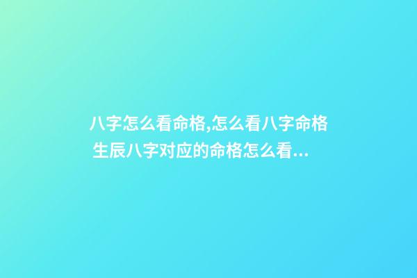 八字怎么看命格,怎么看八字命格 生辰八字对应的命格怎么看,生辰八字命格查询-第1张-观点-玄机派